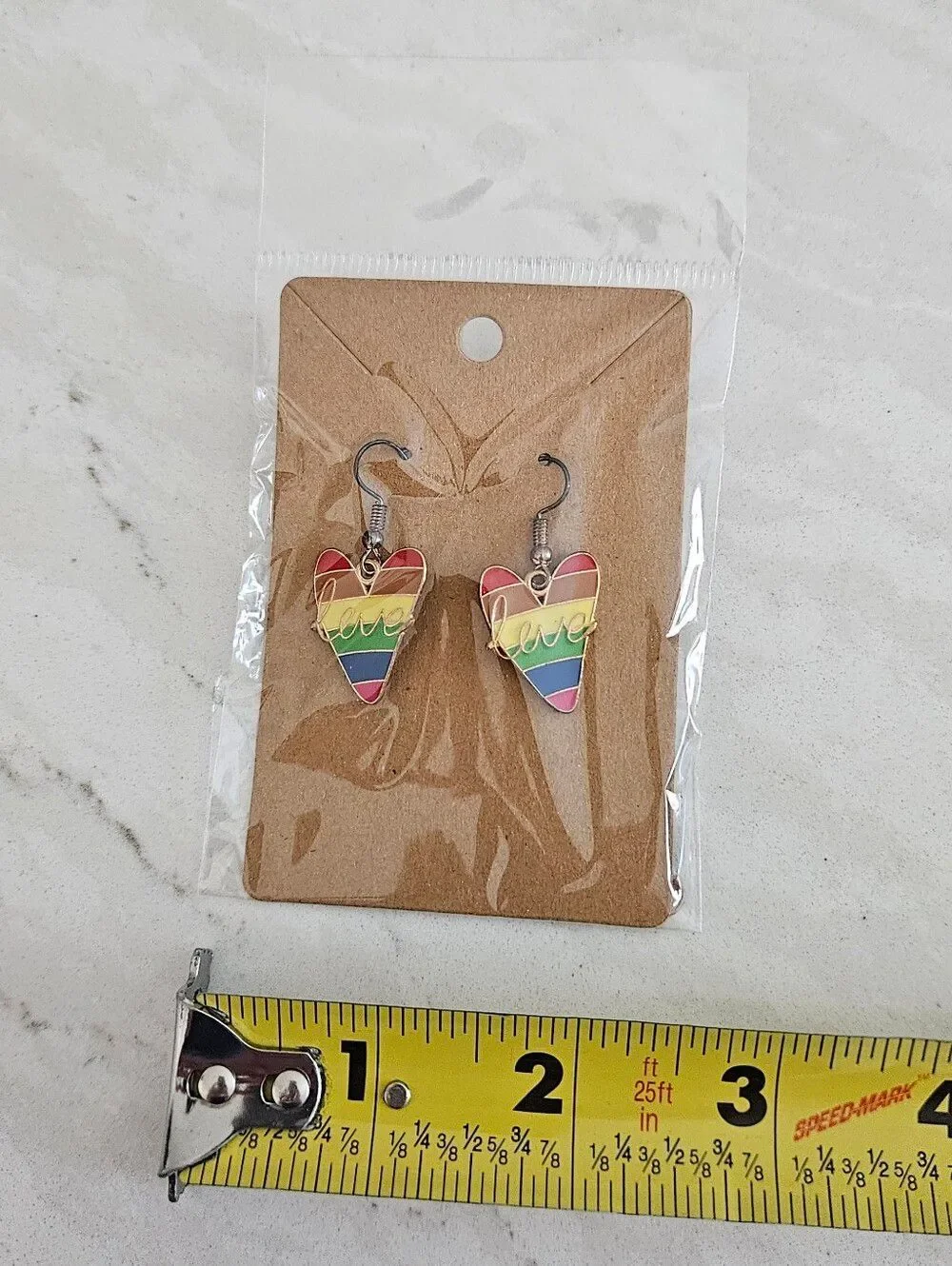 Rainbow Heart 'Love' Earrings